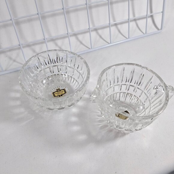 New Genuine Kristal Zajecar Vintage 24% Lead Crystal Cream & Sugar Set - Picture 1 of 6